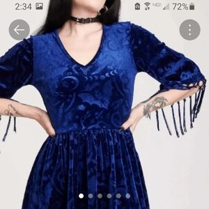 Midnight Hour Blue Velvet Dress